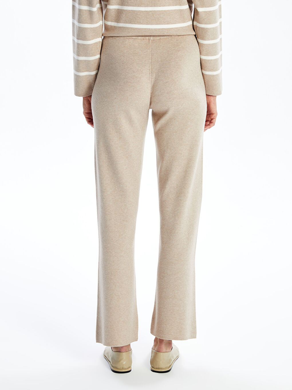 Elasticated Waist Women's Knitwear Trousers -W4FE02Z8-DCY