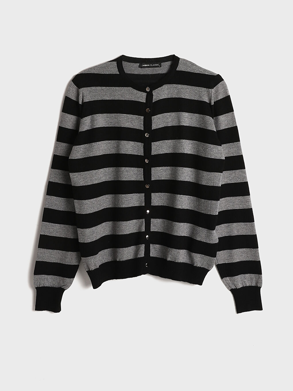 Crew Neck Color Block Women's Knitwear Cardigan -W4FE03Z8-LEG