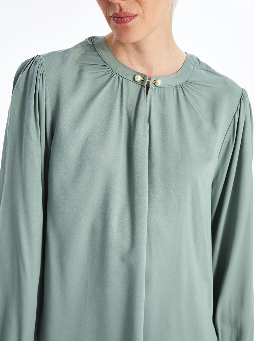 Crew Neck Women's Blouse-2