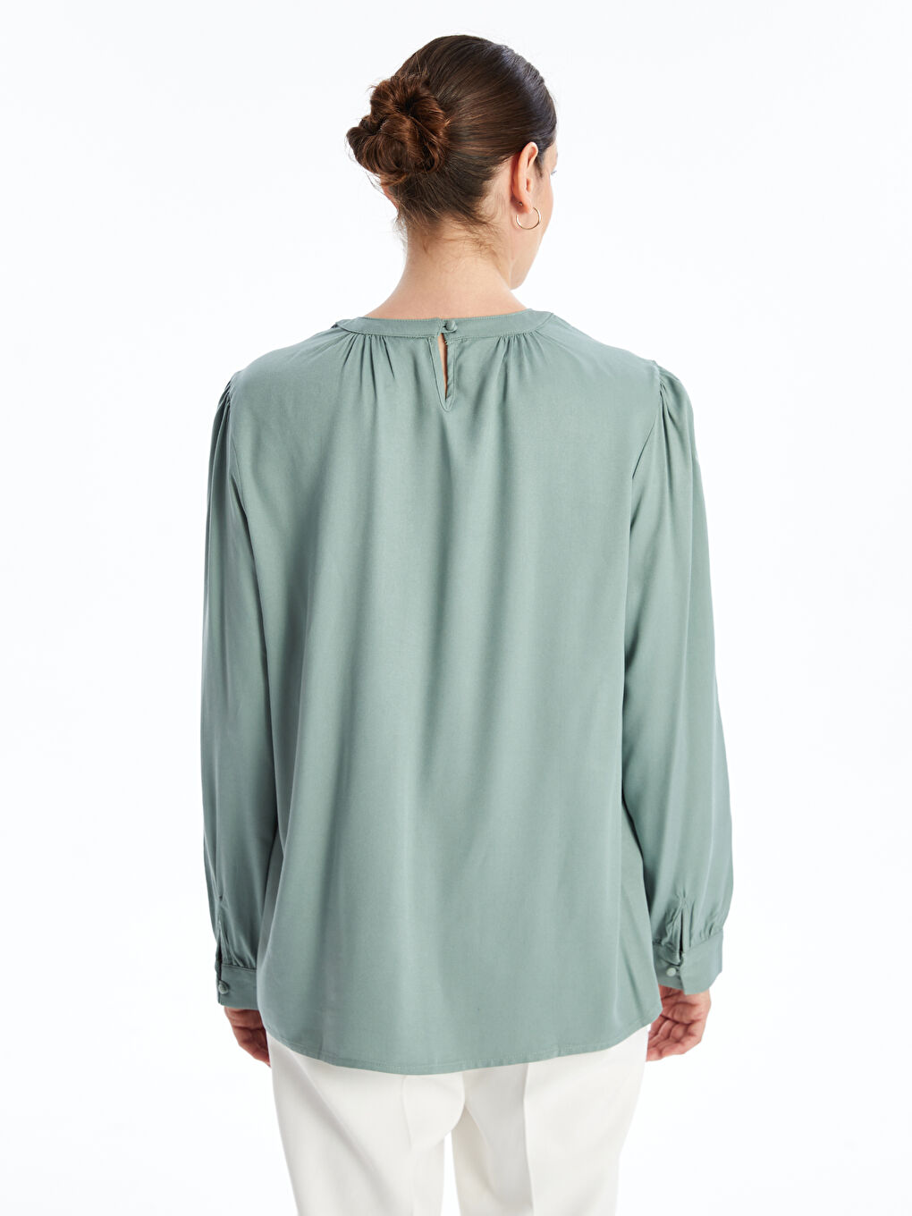 Crew Neck Women's Blouse-3