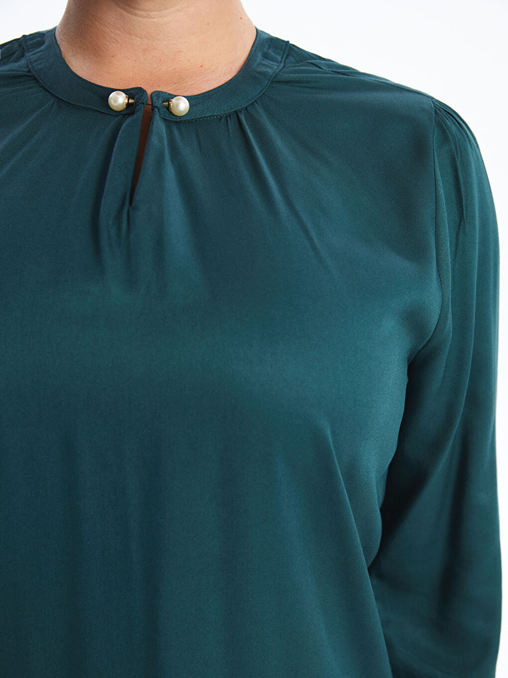 LCW Grace Crew Neck Women's Blouse -W4FE24Z8-YKN