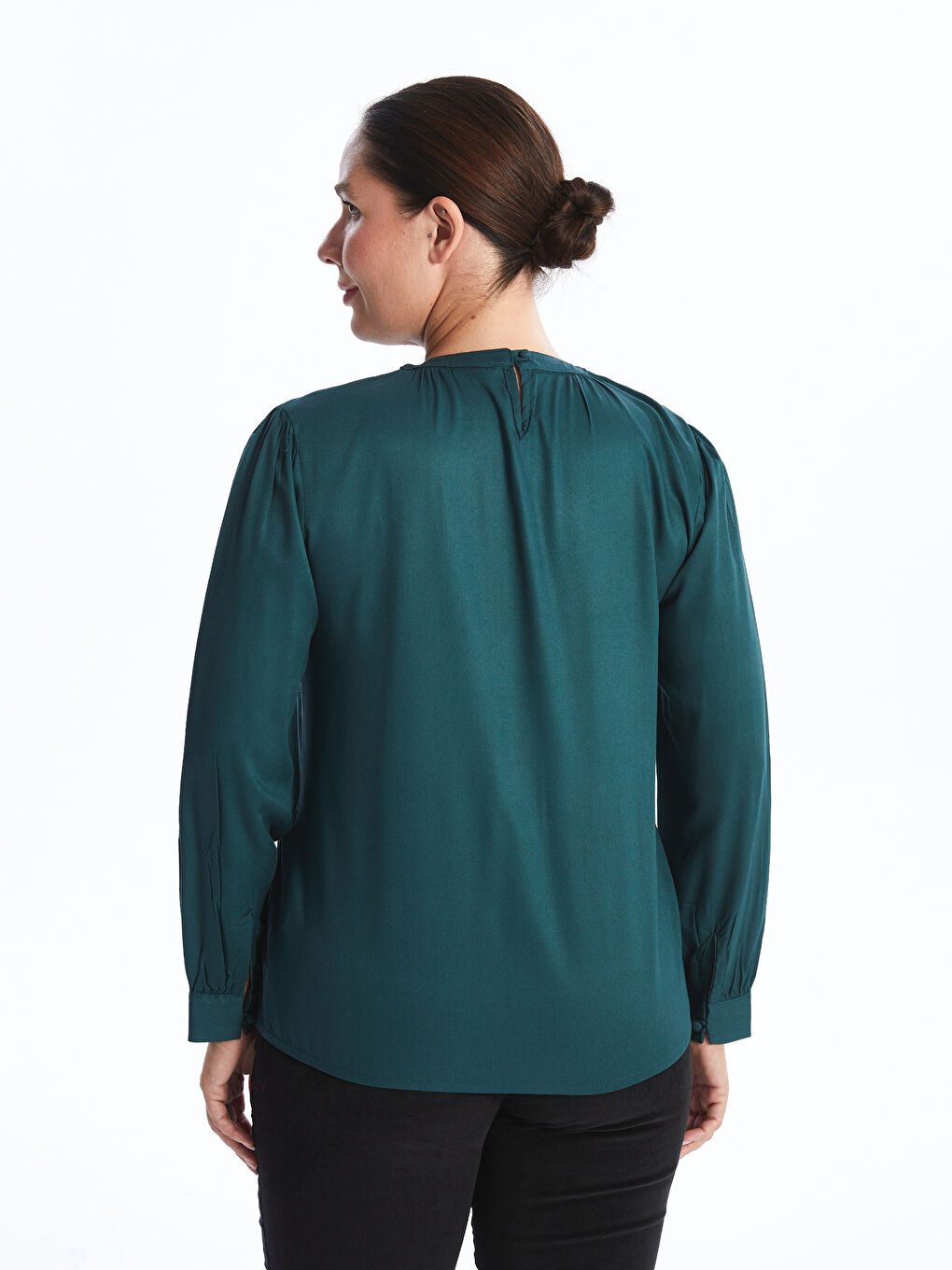LCW Grace Crew Neck Women's Blouse -W4FE24Z8-YKN
