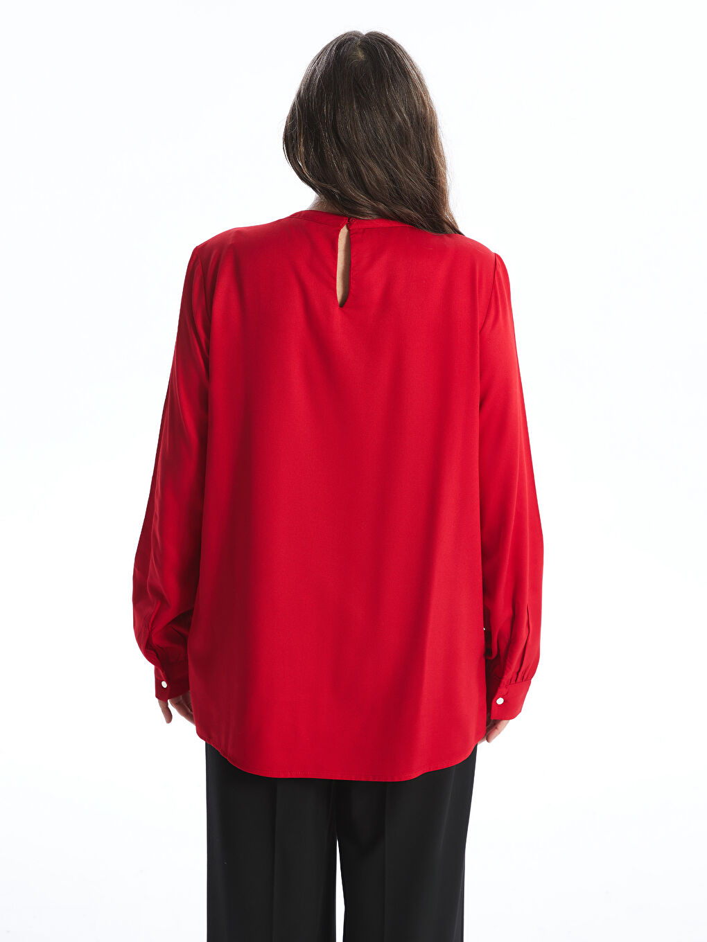 LCW Grace Women's Crew Neck Plain Blouse -W4FE28Z8-S9W