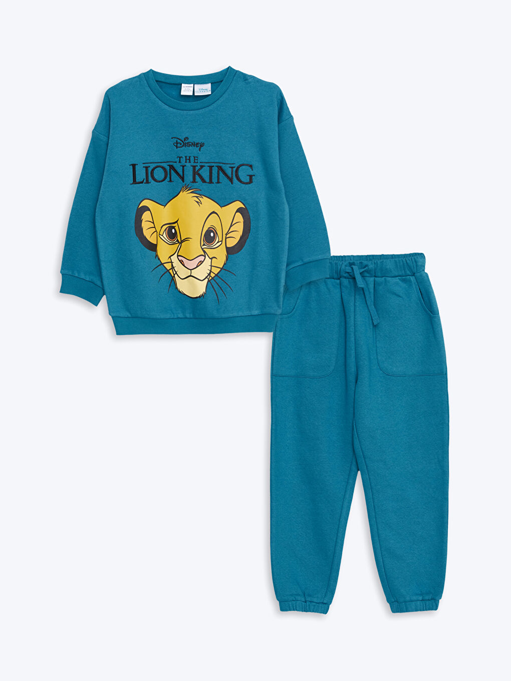 LCW Kids Crew Neck Long Sleeve Lion King Printed Baby Boy Sweatshirt and Tracksuit Bottom 2-Pack Set -W4FE76Z1-H0V