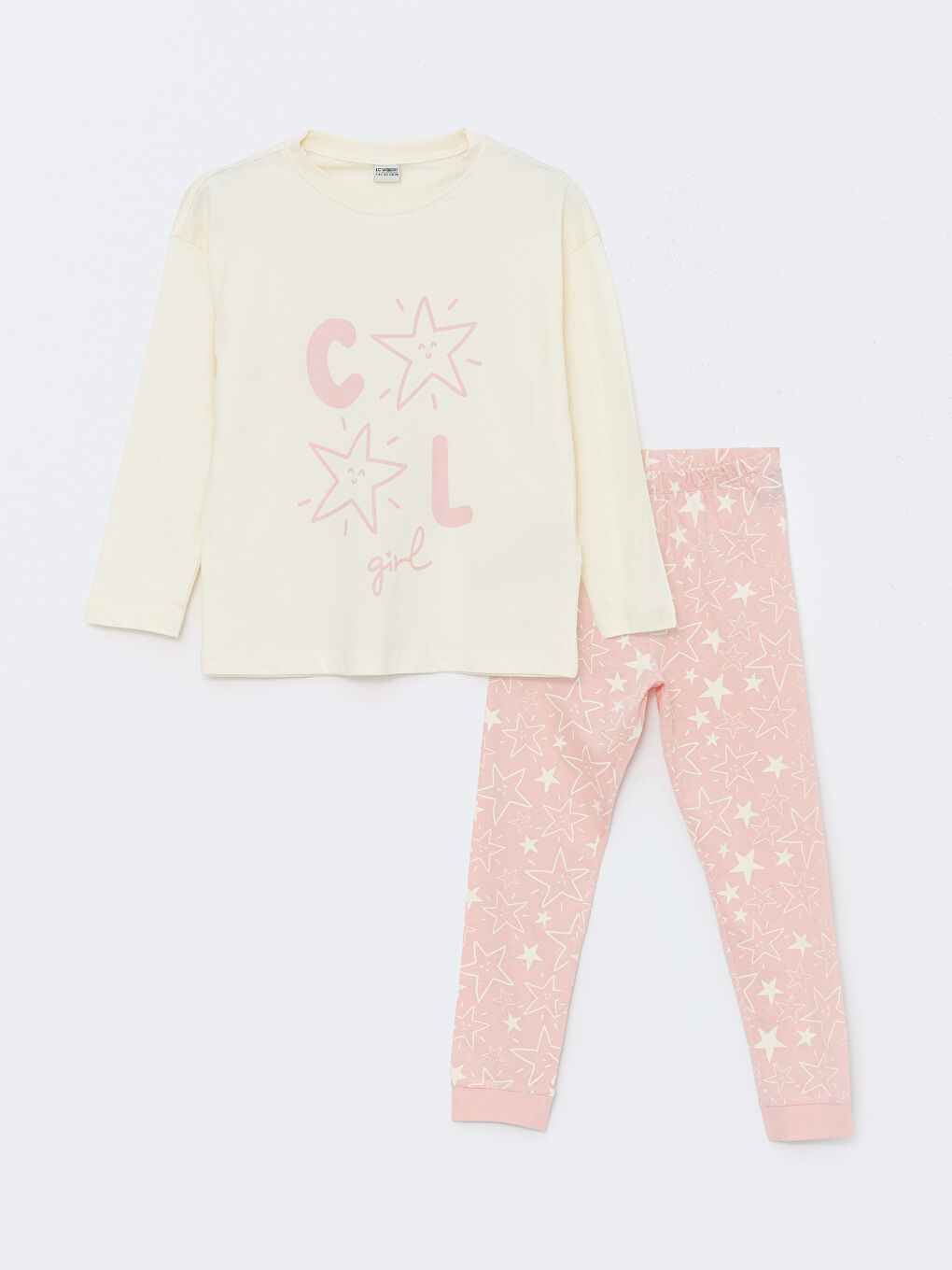 LCW Kids Rundhalsausschnitt Pyjama-Set für Mädchen -W4FF61Z4-FRC