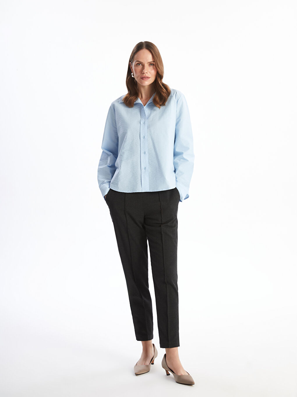 Elastic Waist Carrot Fit Women's Trousers -W4FF77Z8-L8N