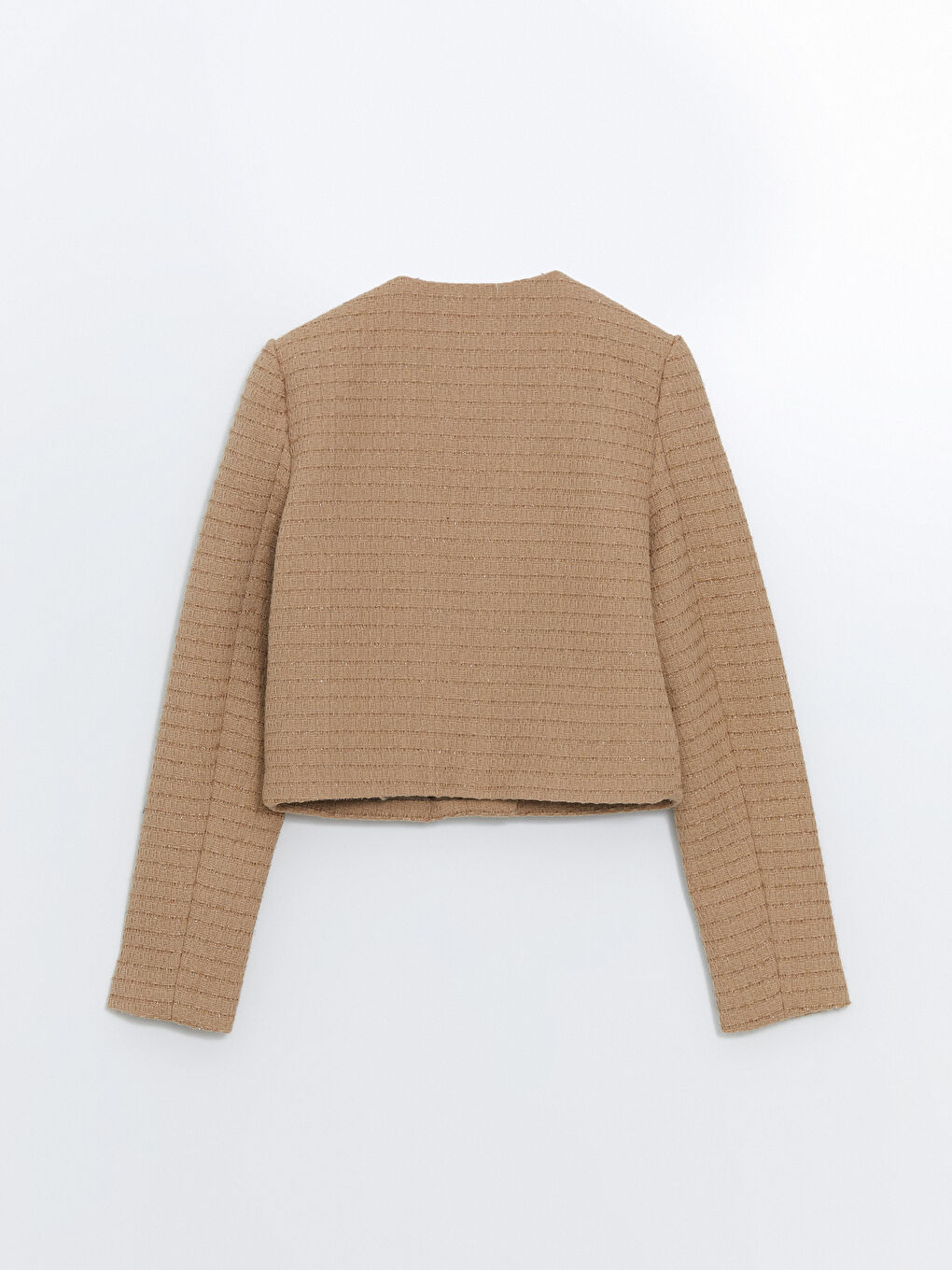 LCW Vision Crew Neck Textured Women's Tweed Jacket -W4FF83Z8-YDS