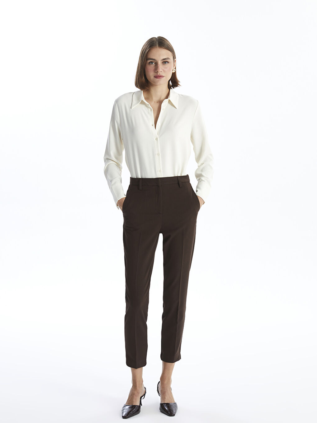 Slim Fit Women's Trousers -W4FF86Z8-HEC