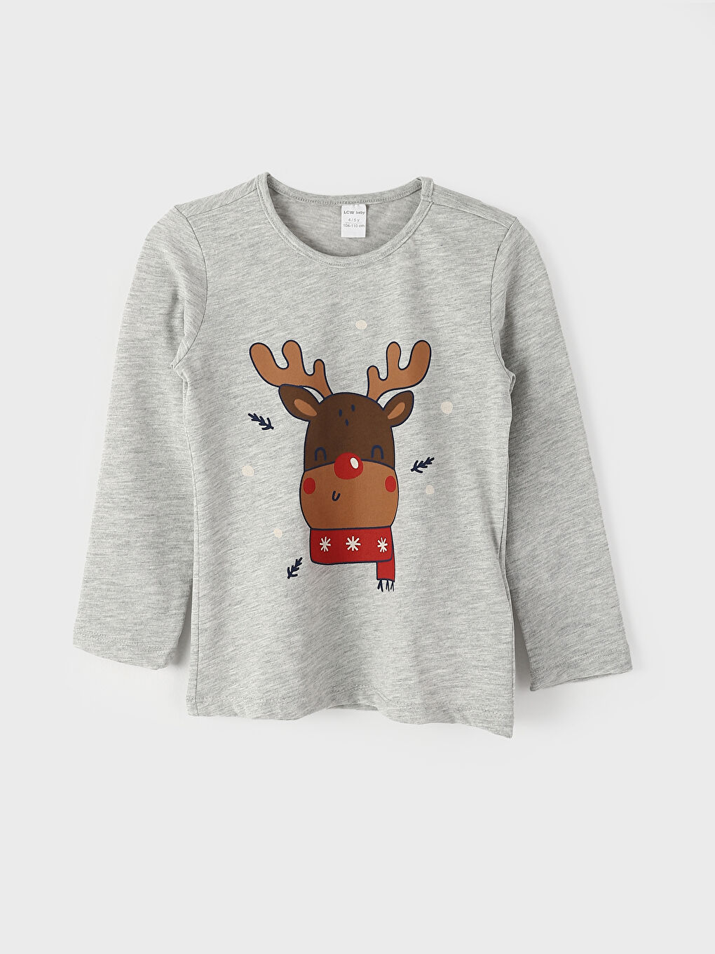Crew Neck Long Sleeve Christmas Themed Baby Boys' Pyjama Set-1
