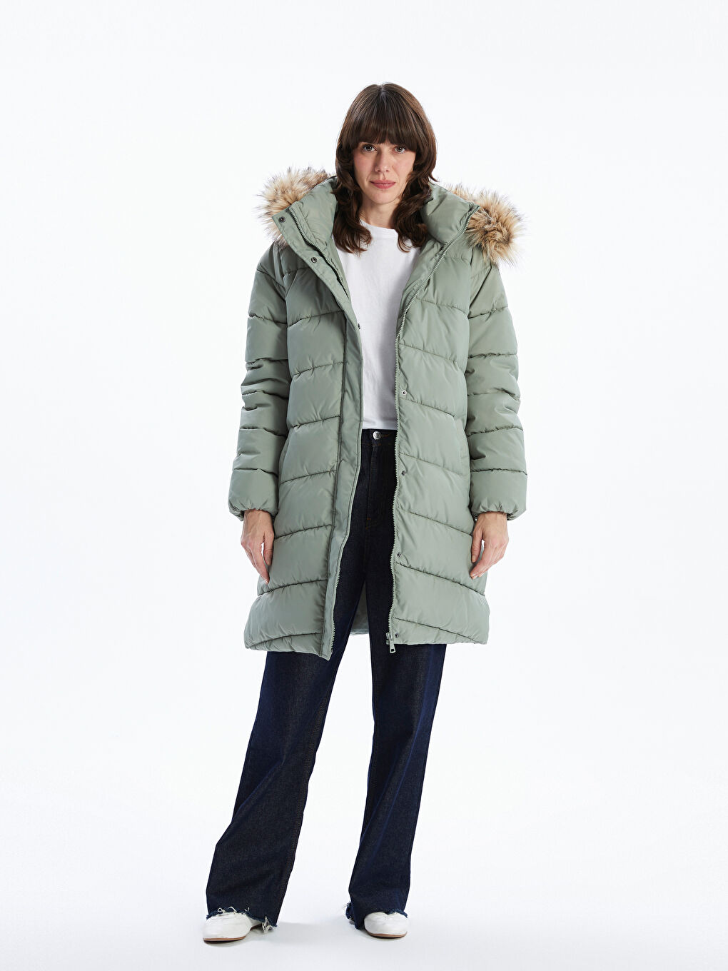 Hooded Women's Puffer Coat-1