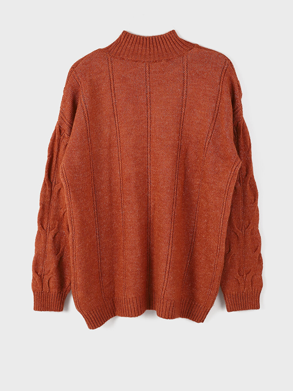 Women's Mock Turtleneck Patterned Long Sleeve Sweater-1