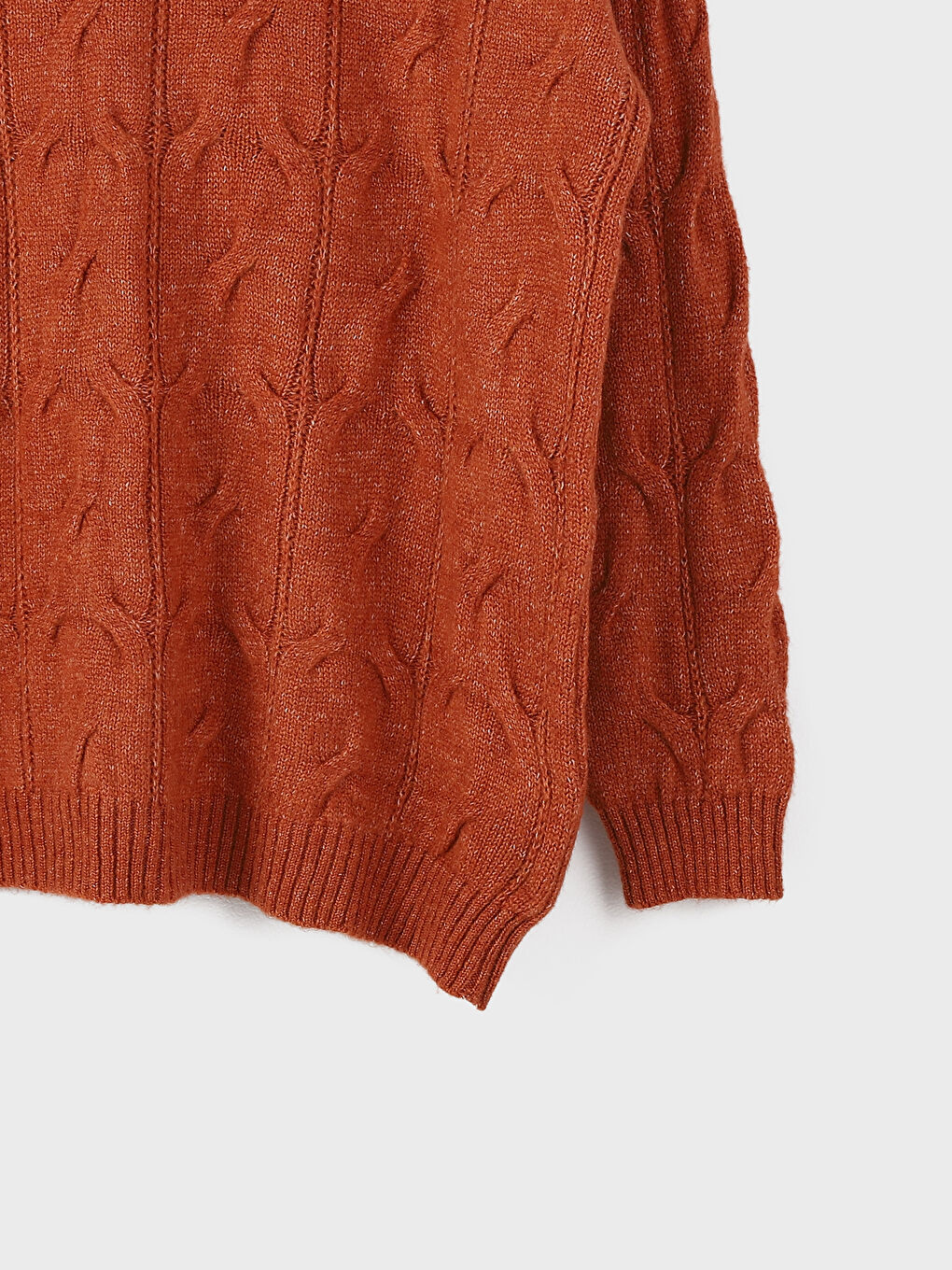 Women's Mock Turtleneck Patterned Long Sleeve Sweater-2