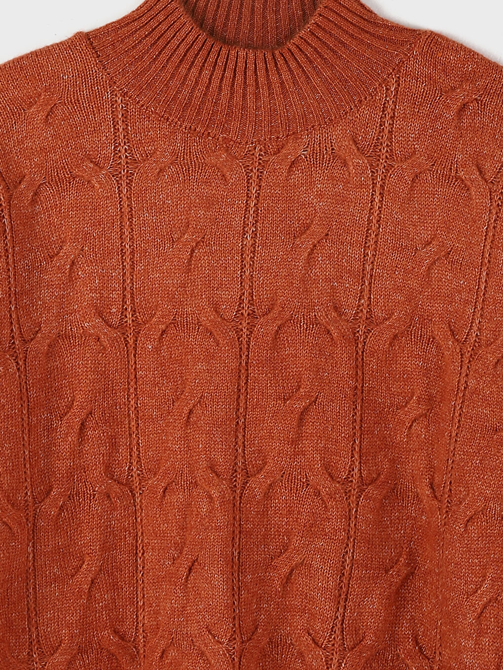 Women's Mock Turtleneck Patterned Long Sleeve Sweater-3