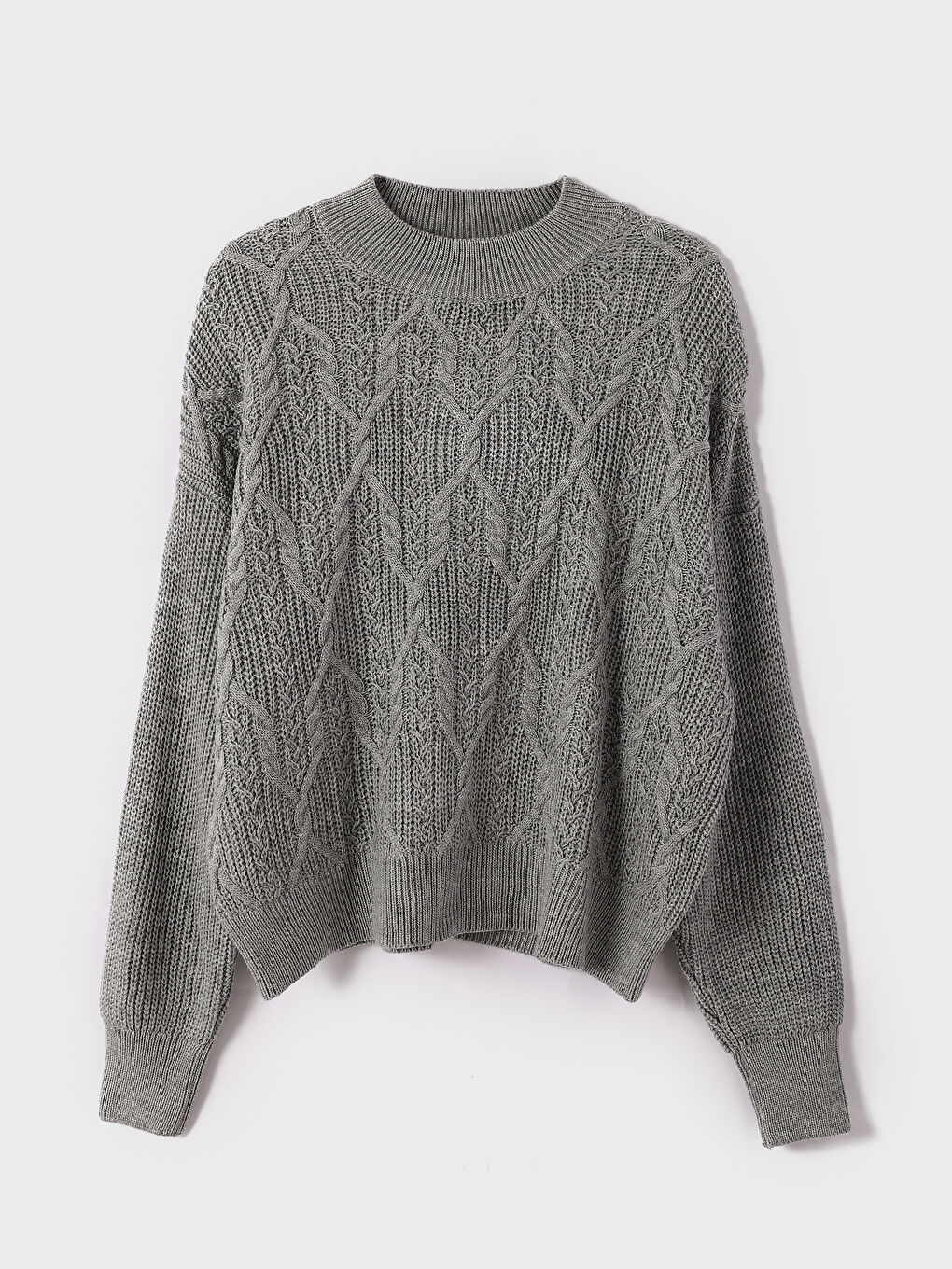 Half Turtleneck Self-Patterned Women's Knitwear Sweater