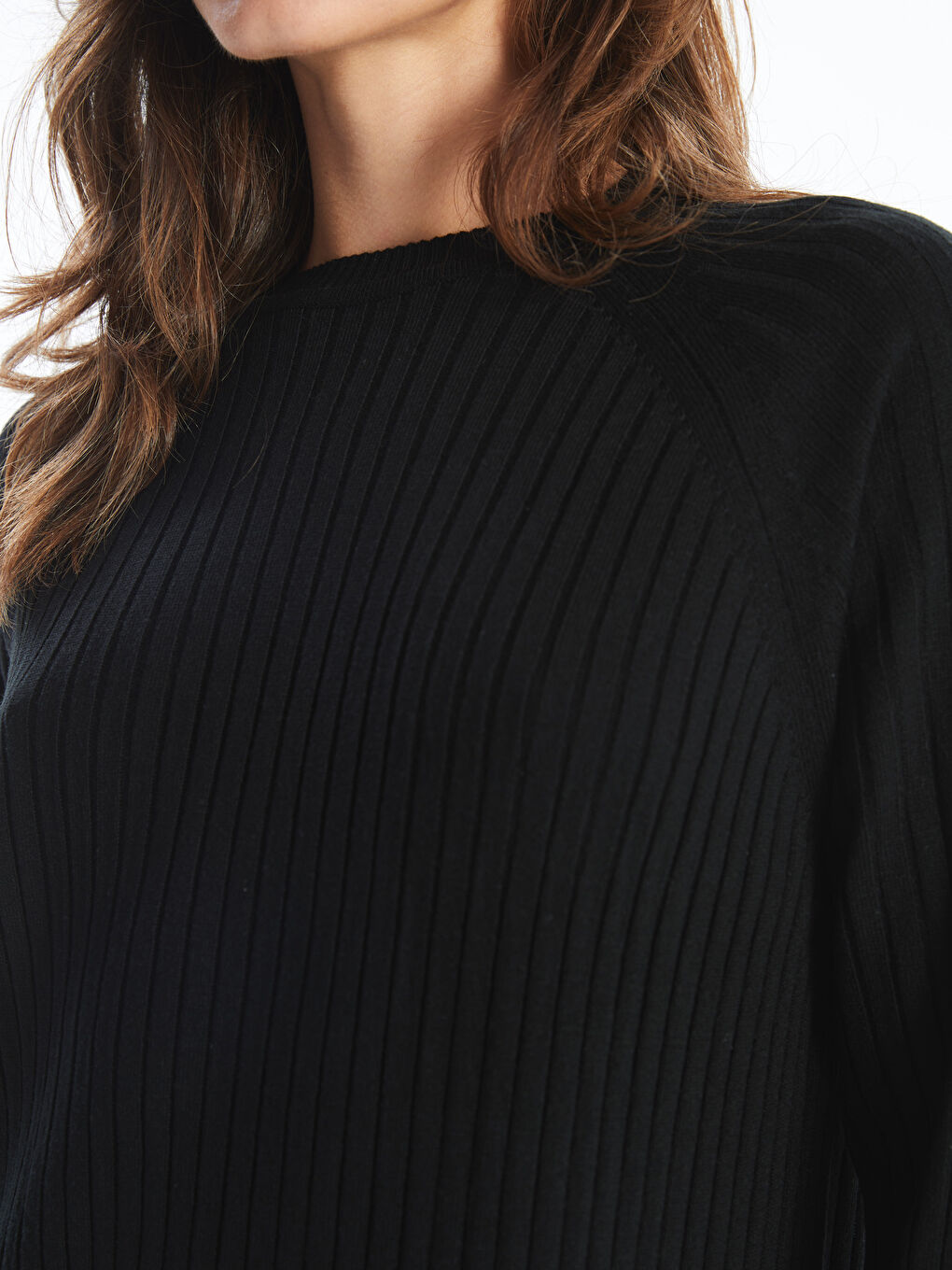 Платье Женское Трикотажное Фактурное С Круглым Вырезом-2