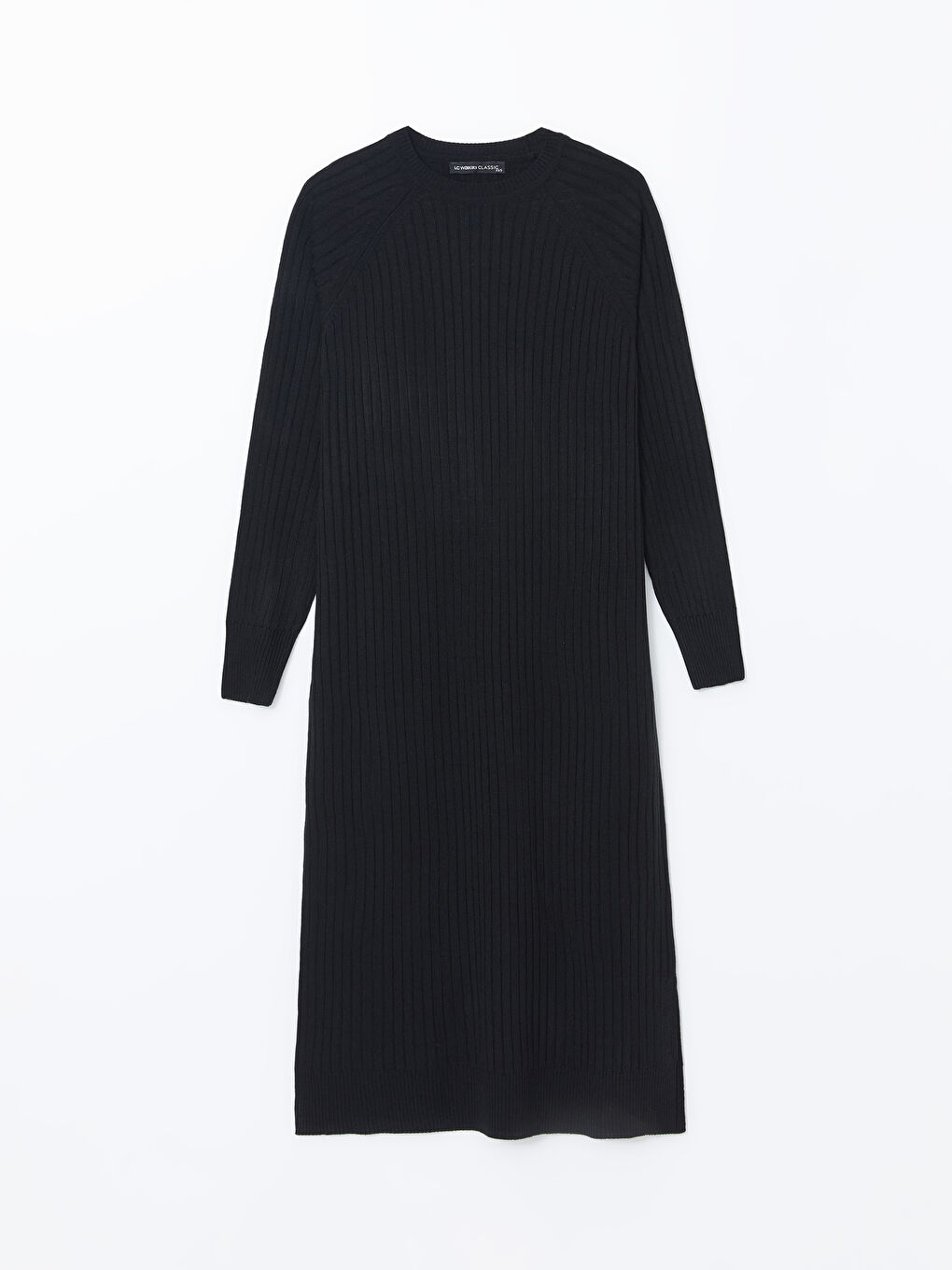 Платье Женское Трикотажное Фактурное С Круглым Вырезом-4