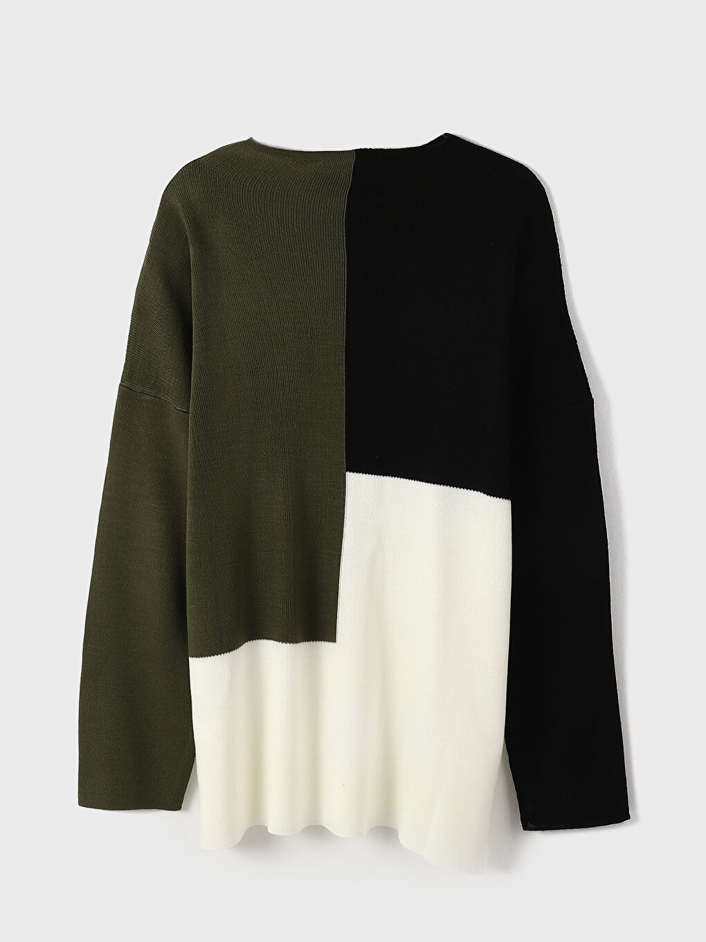 Mock Turtleneck Color Block Women's Knit Tunic-5