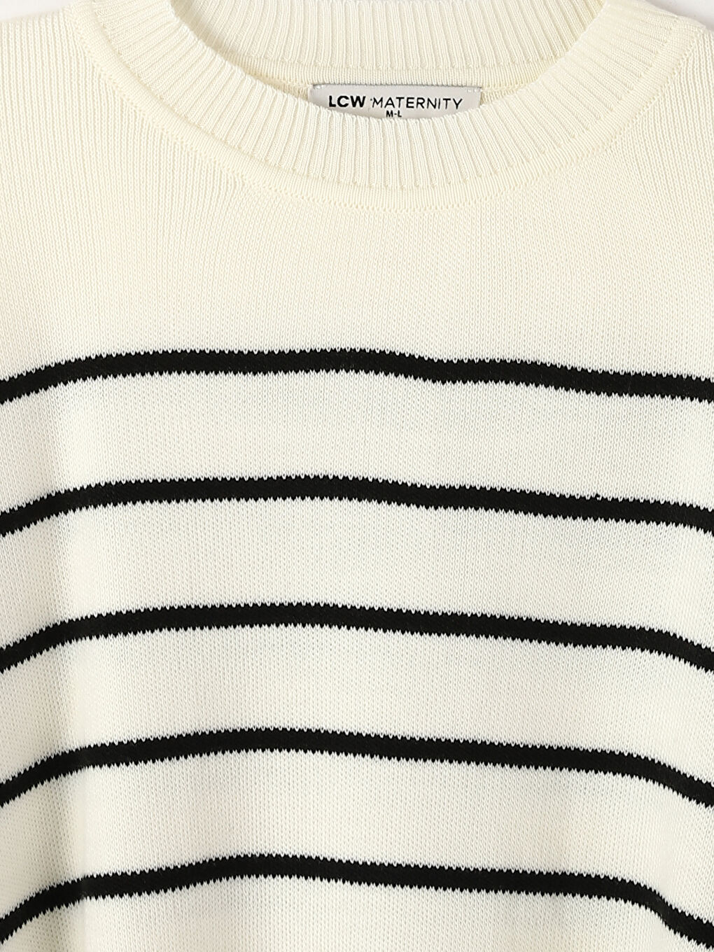 سترة تريكو مخططة واسعة بياقة دائرية للسيدات-7