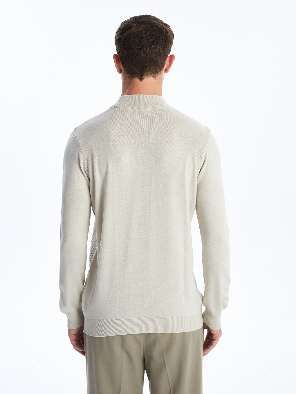 Half Turtleneck Long Sleeve Men's Knitwear Sweater-3