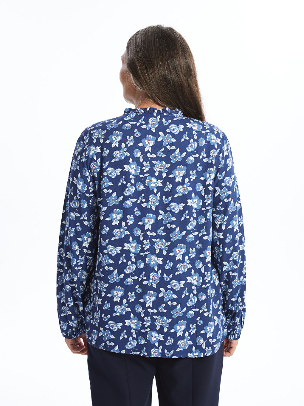 Henley Neckline Patterned Women's Shirt -W4FJ13Z8-LSJ