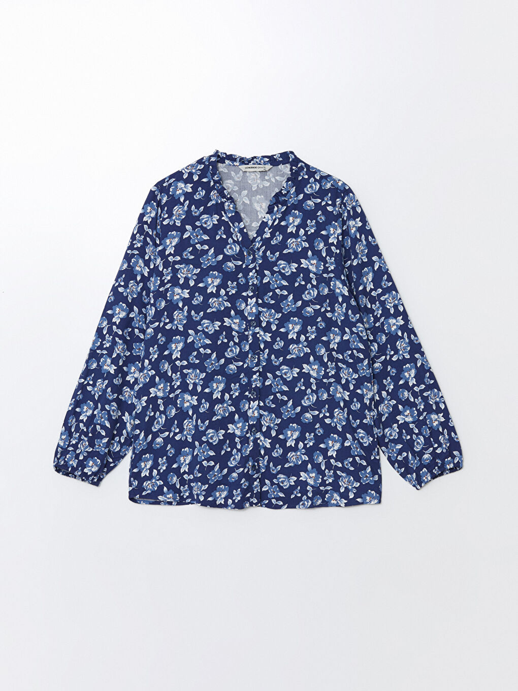 Henley Neckline Patterned Women's Shirt -W4FJ13Z8-LSJ