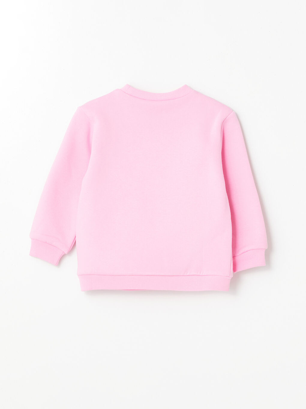 LCW ECO Pembe Bisiklet Yaka Baskılı Kalın Kız Bebek Sweatshirt - 1