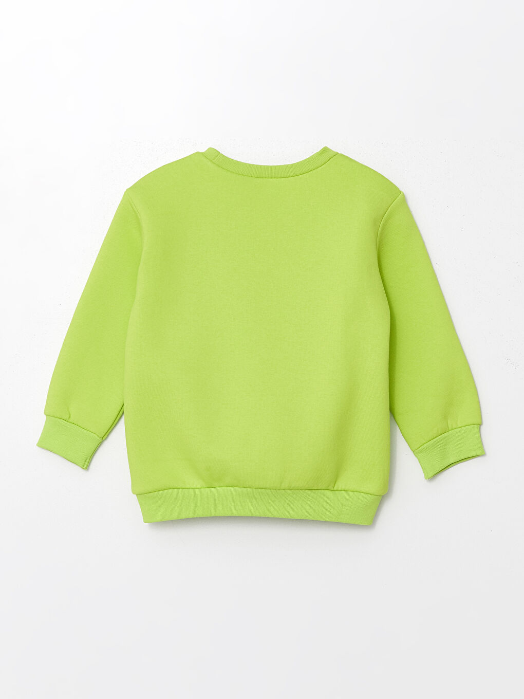 LCW ECO Neon Yeşil Bisiklet Yaka Baskılı Kız Bebek Sweatshirt - 1