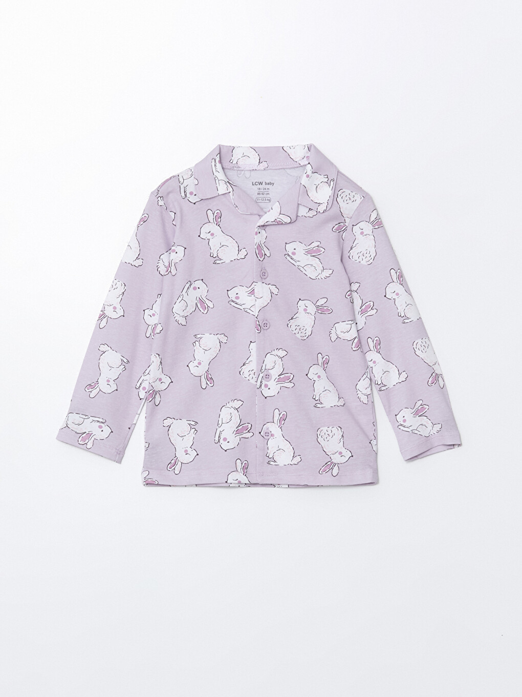 Lila Desenli Kız Bebek Pijama Üstü