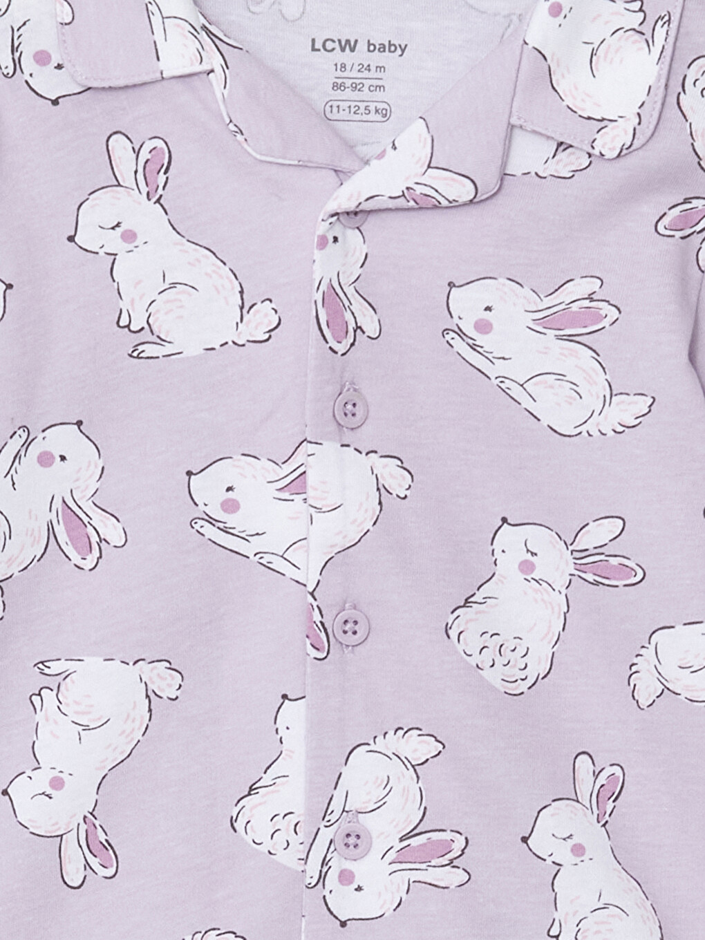 Lila Desenli Kız Bebek Pijama Üstü-2
