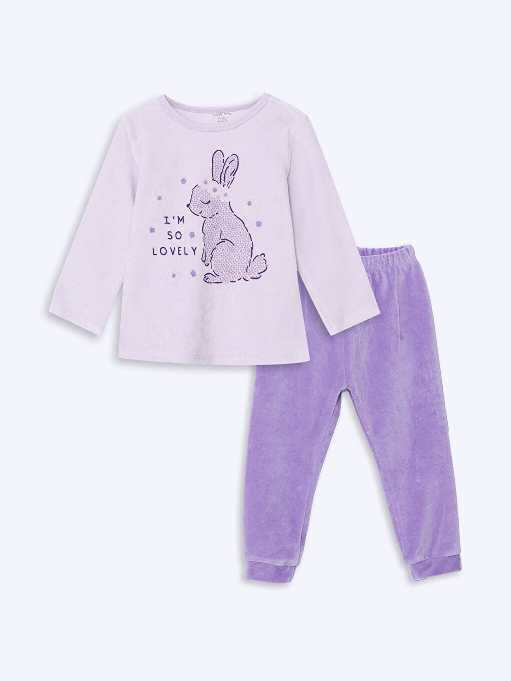 LCW Kids Pembe Bisiklet Yaka Baskılı Kız Çocuk Pijama Takımı