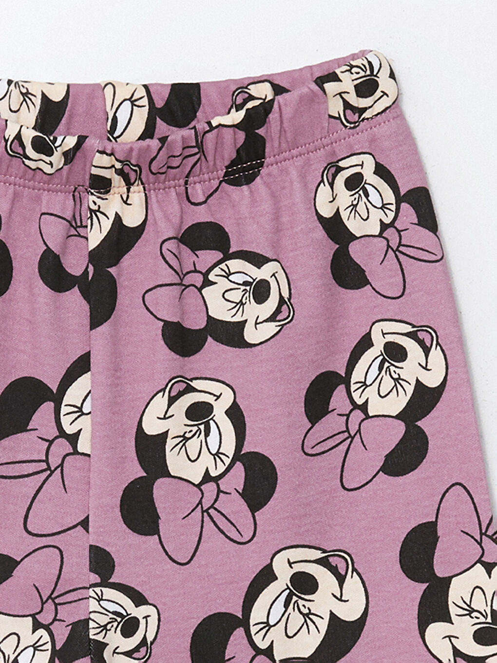 LCW baby Lila Bisiklet Yaka Minnie Mouse Baskılı Kız Bebek Pijama Takımı - 4