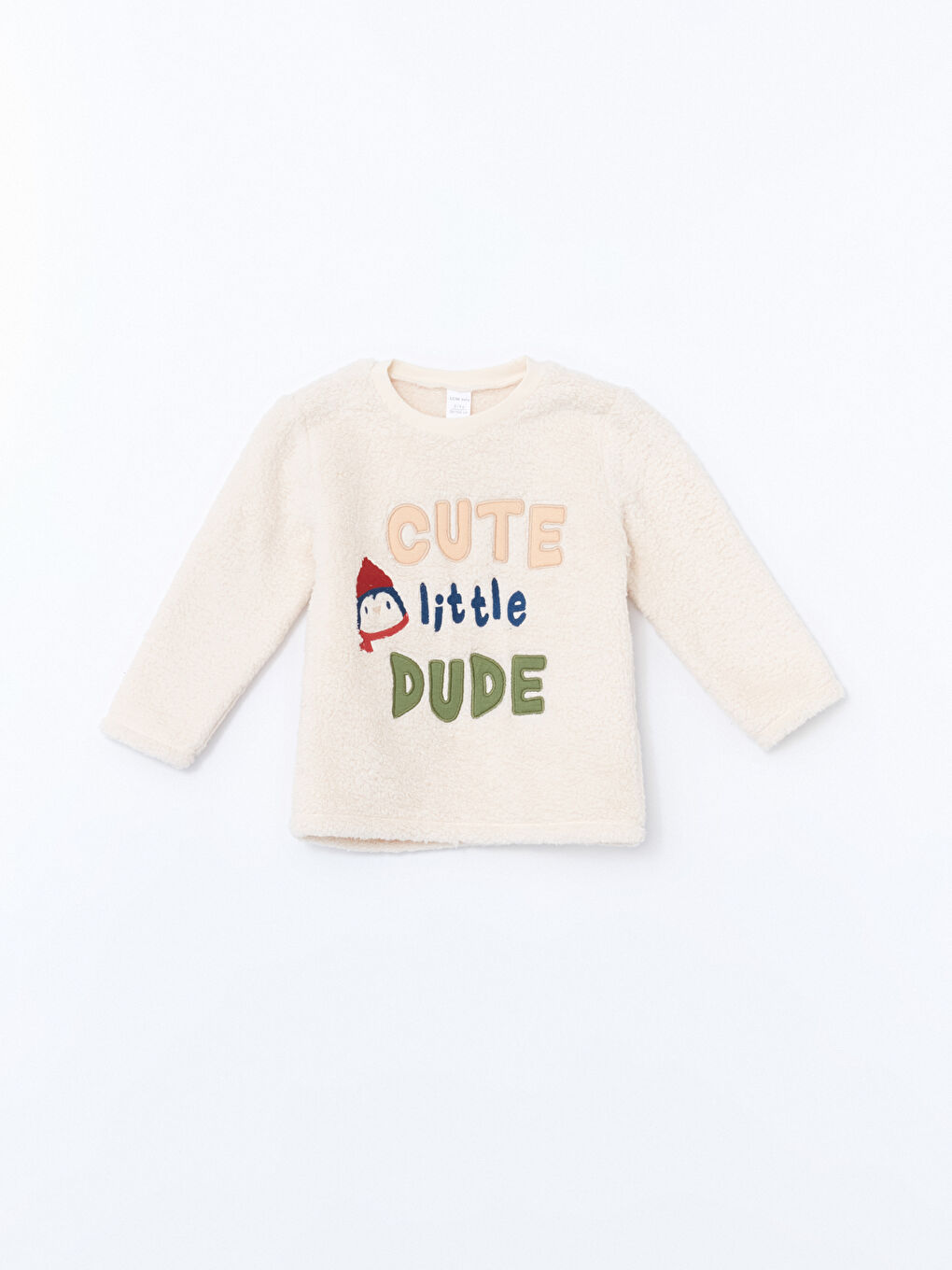 Bej Bisiklet Yaka Erkek Çocuk Pijama Üst