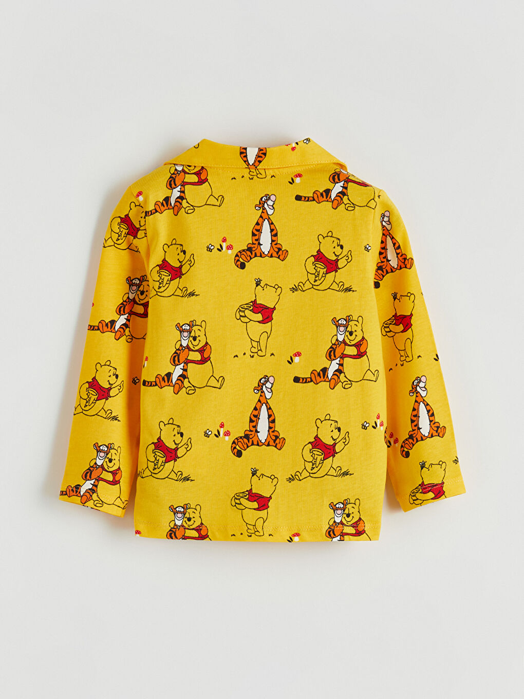 Sarı Winnie the Pooh Baskılı Erkek Bebek Pijama Üst-2