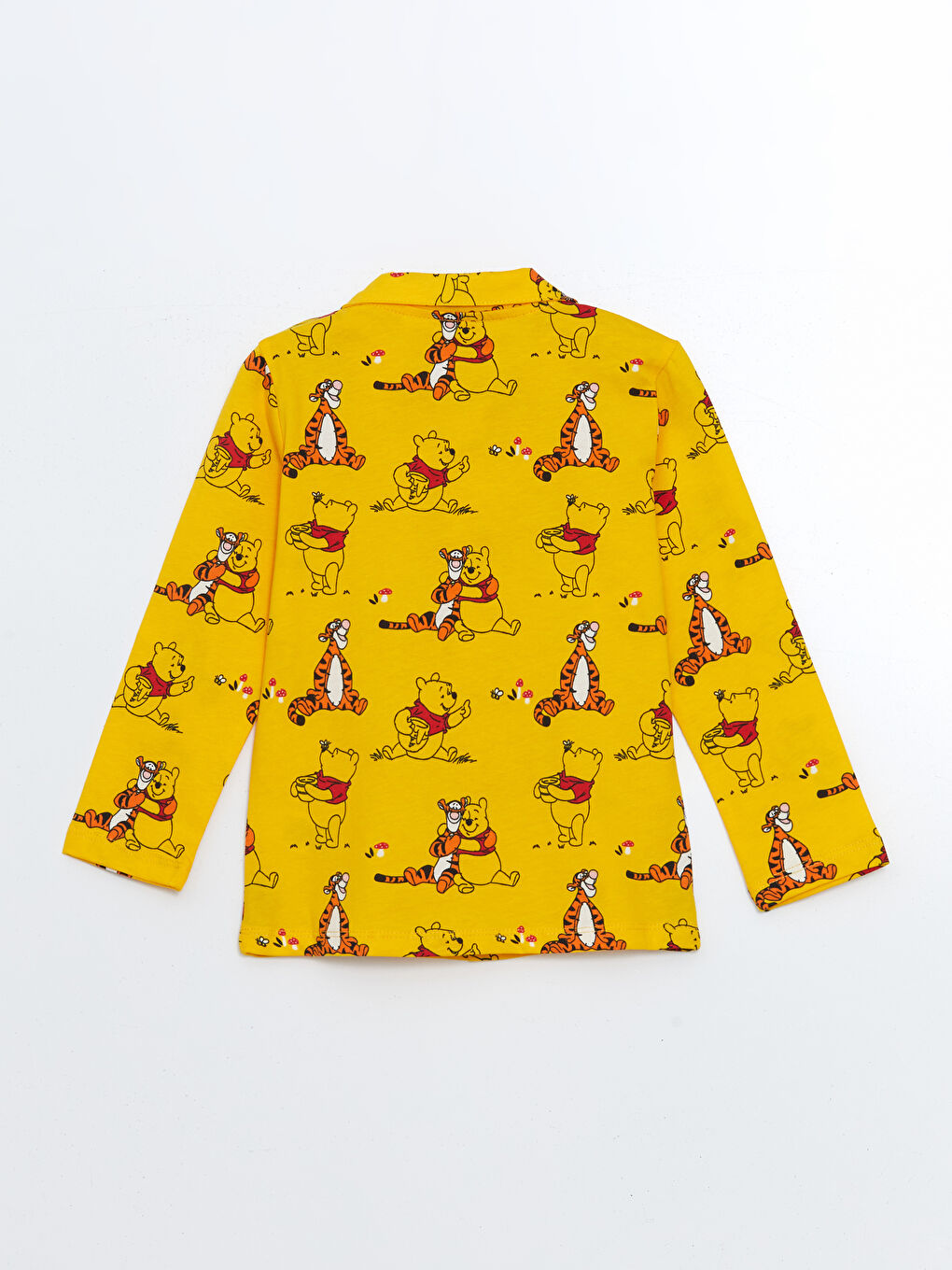 LCW Kids Sarı Polo Yaka Winnie the Pooh Baskılı Erkek Çocuk Pijama Takımı - 2