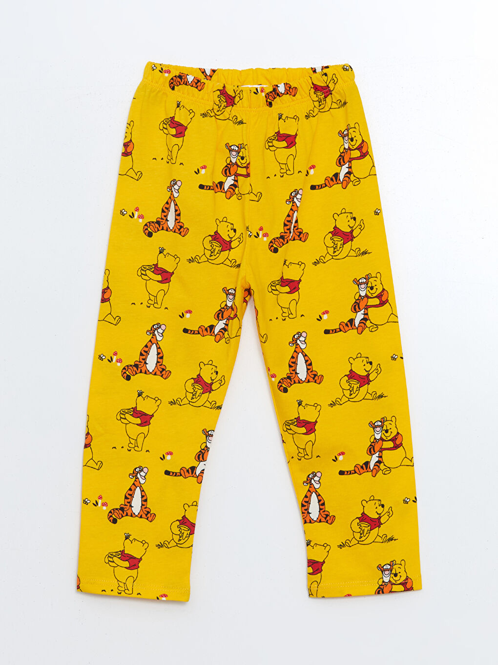 LCW Kids Sarı Polo Yaka Winnie the Pooh Baskılı Erkek Çocuk Pijama Takımı - 3