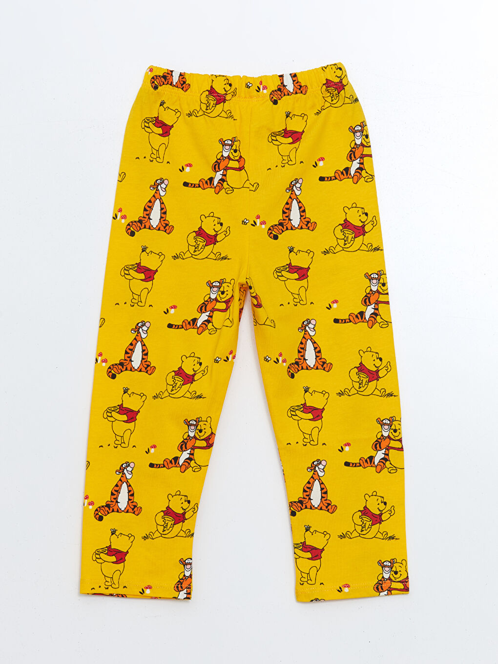 LCW Kids Sarı Polo Yaka Winnie the Pooh Baskılı Erkek Çocuk Pijama Takımı - 4