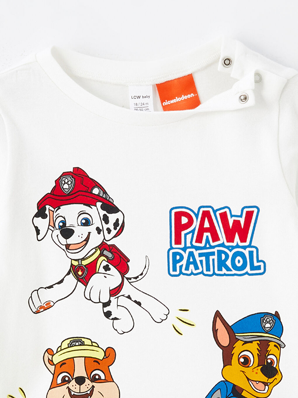 Ekru Paw Patrol Baskılı Erkek Bebek Uzun Kollu Pijama Üst-2