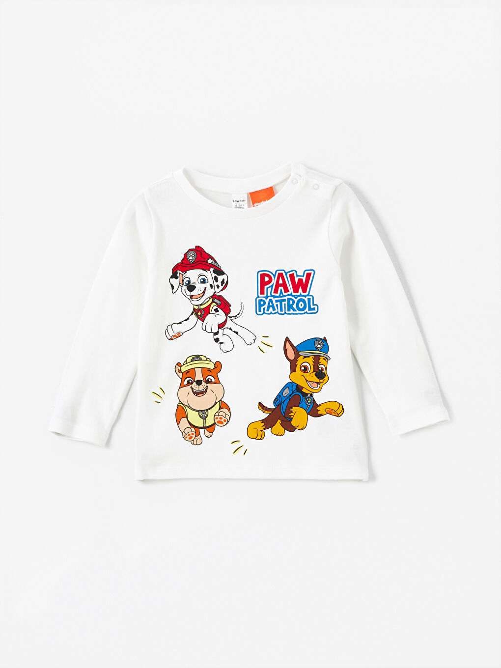 LCW baby Ekru Bisiklet Yaka Paw Patrol Baskılı Erkek Çocuk Pijama Takımı - 1