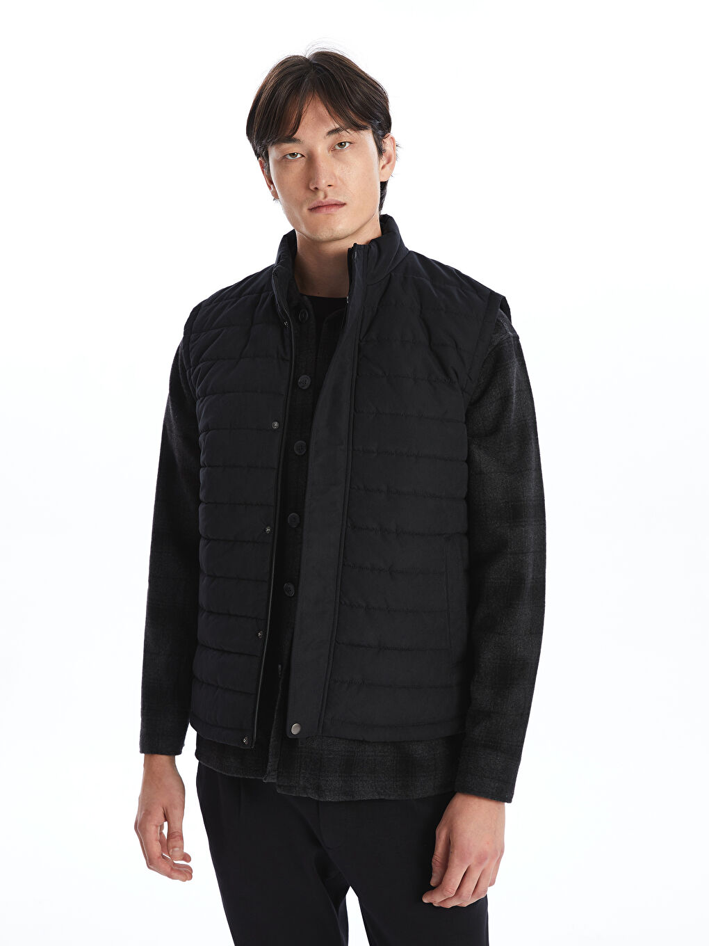 Standard Fit Funnel Neck Men's Puffer Gilet