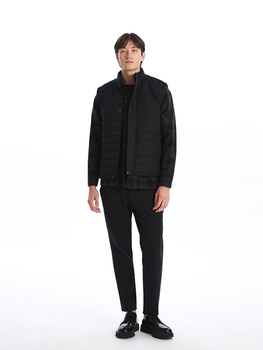 Standard Fit Funnel Neck Men's Puffer Gilet-1