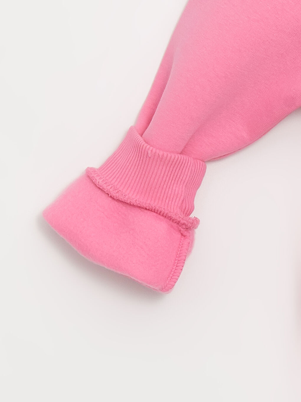 LCW ECO Pembe Bisiklet Yaka Baskılı Uzun Kollu Kız Çocuk Sweatshirt - 1