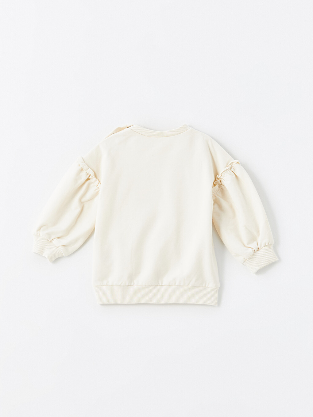 Ekru Kız Bebek İşlemeli Sweatshirt-3