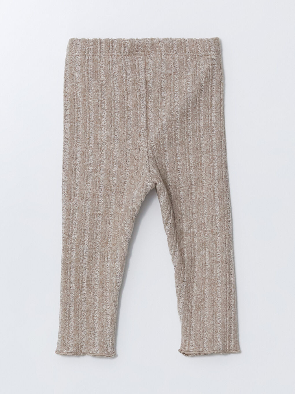 Bej Basic Fitilli Kız Bebek Tayt-1