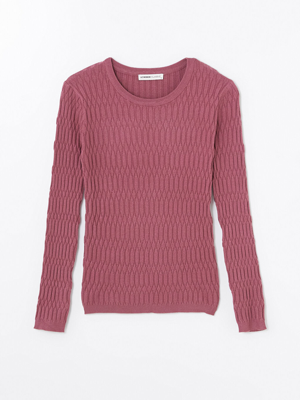 LCWAIKIKI Classic Crew Neck Self-Patterned Women's Knitwear Sweater -W4FM51Z8-H8E