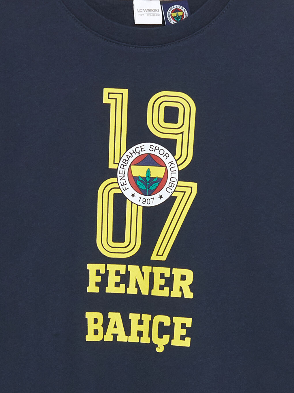 Lacivert Bisiklet Yaka Fenerbahçe Baskılı Erkek Çocuk Pijama Üst-2