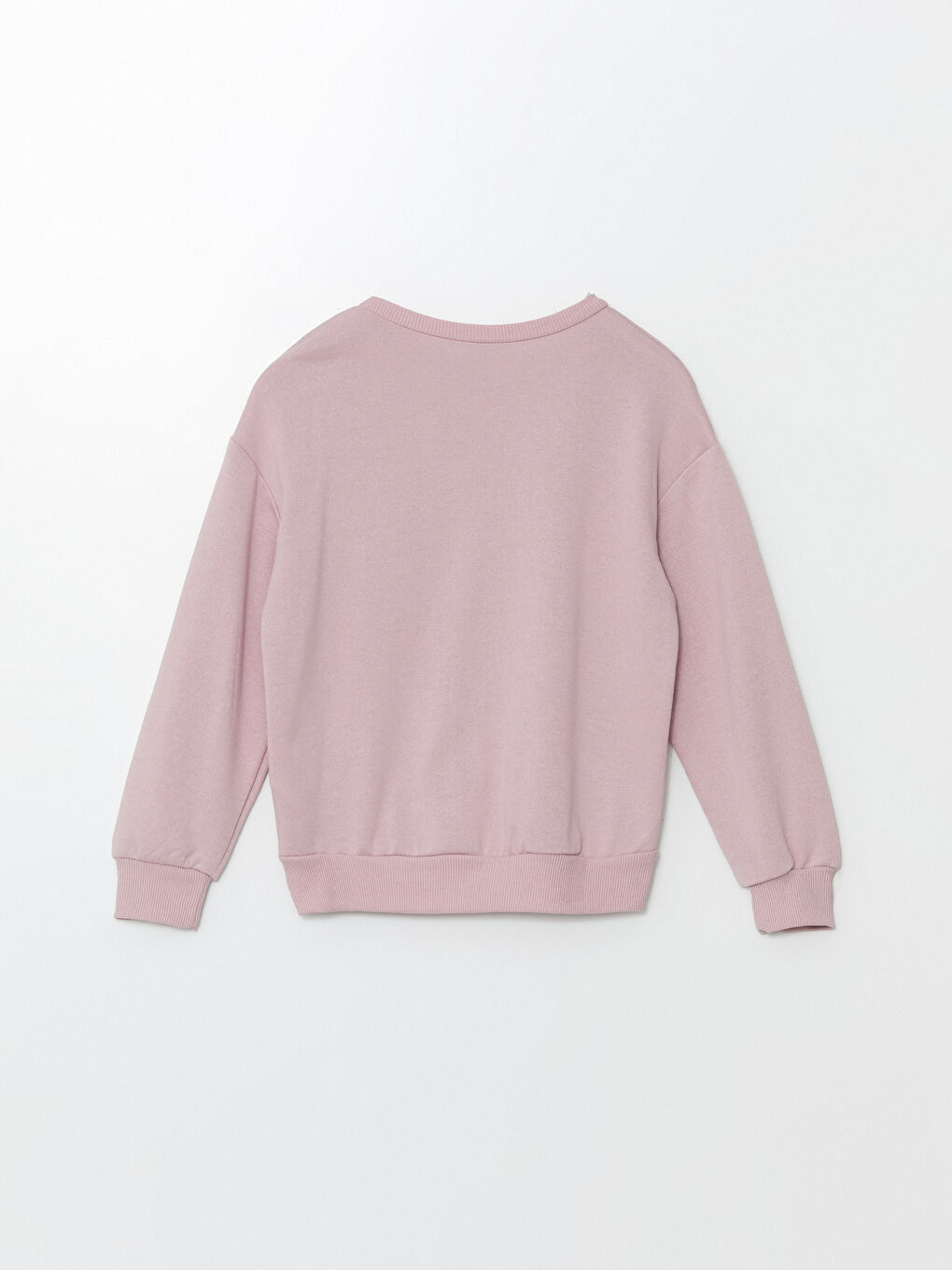 LCW ECO Mat Lila Bisiklet Yaka Baskılı Uzun Kollu Kız Çocuk Sweatshirt - 2