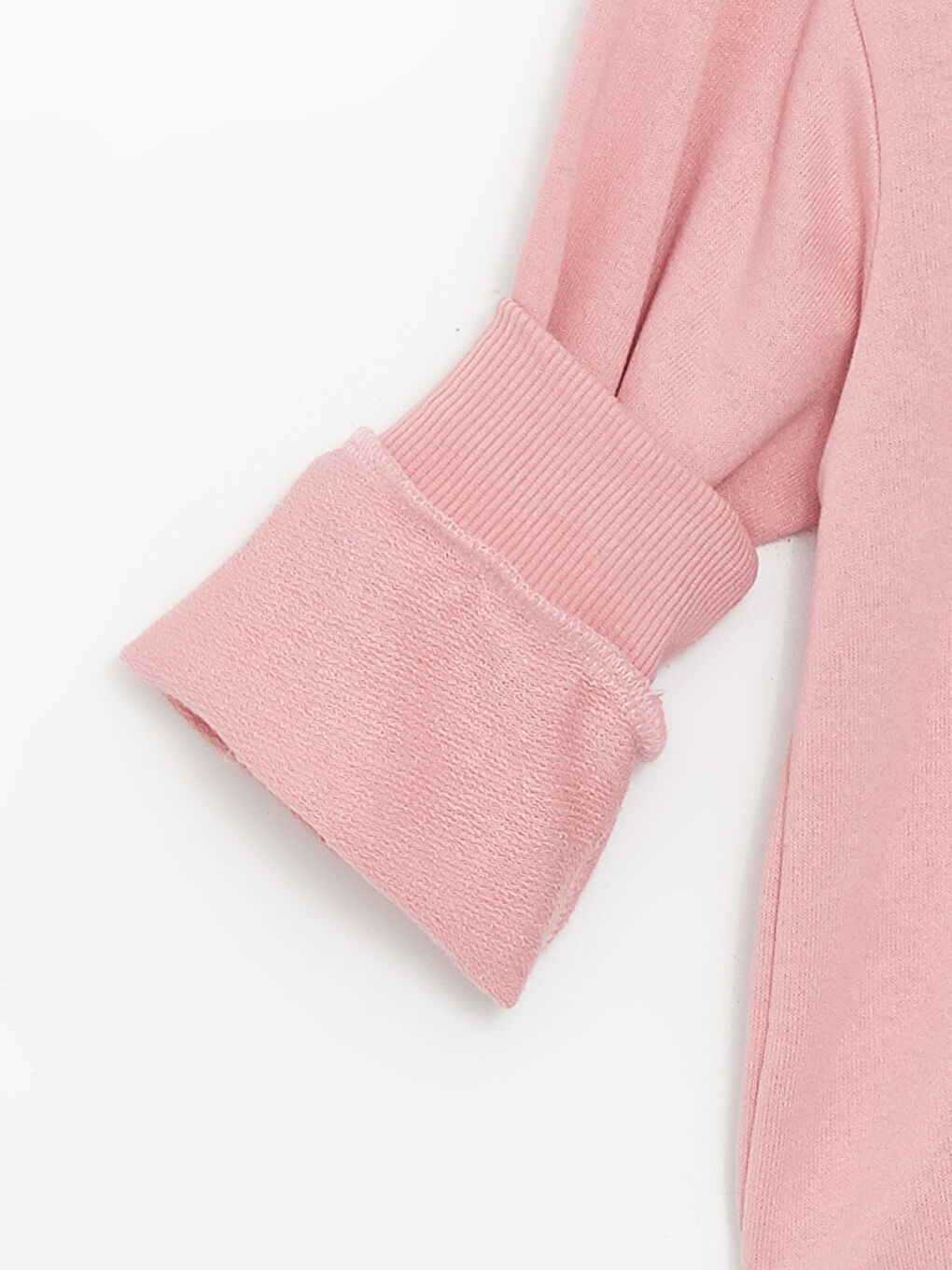 LCW ECO Pembe Bisiklet Yaka Kız Çocuk Kalın Sweatshirt - 2