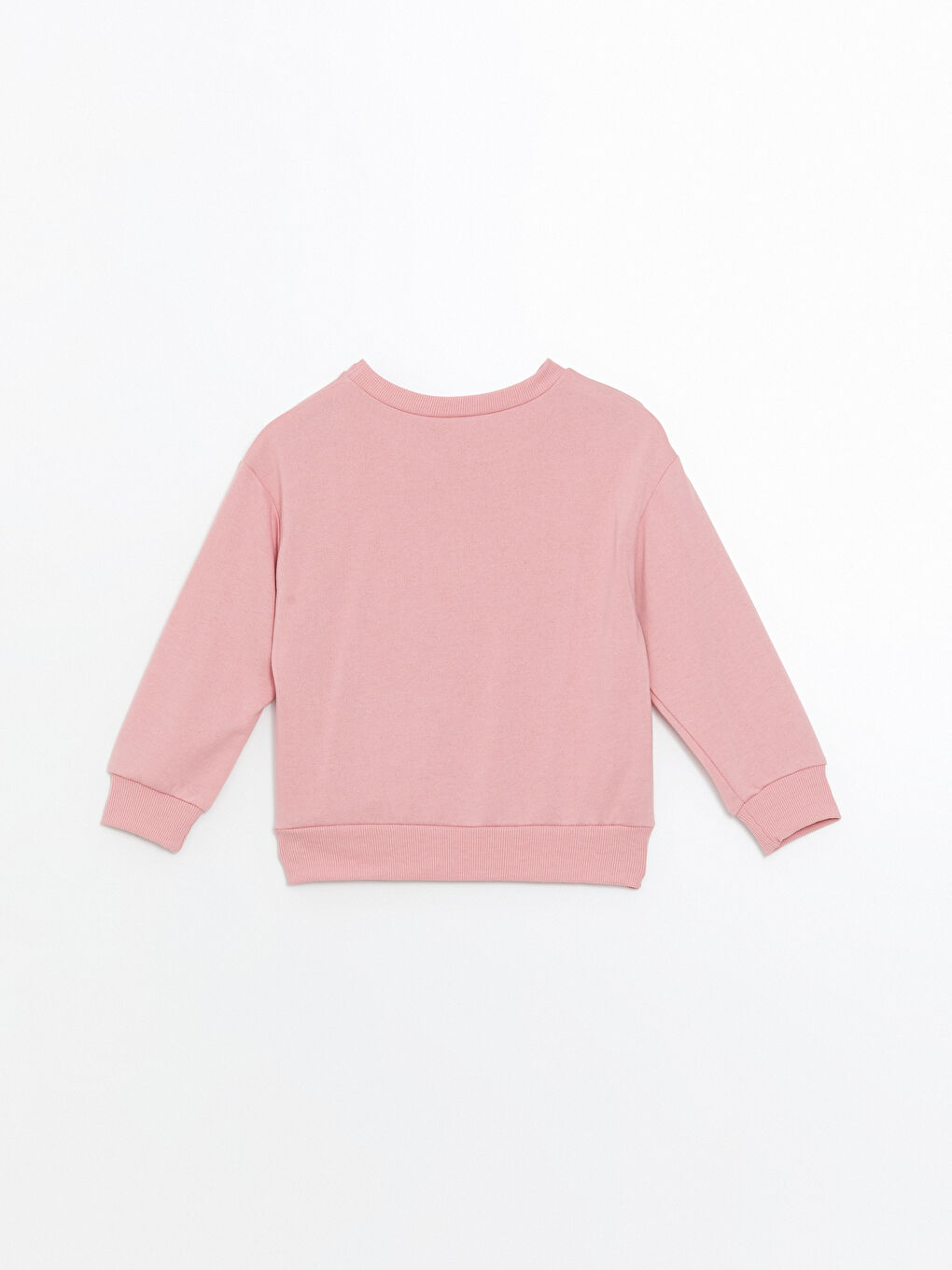 LCW ECO Pembe Bisiklet Yaka Baskılı Uzun Kollu Kız Çocuk Sweatshirt - 3