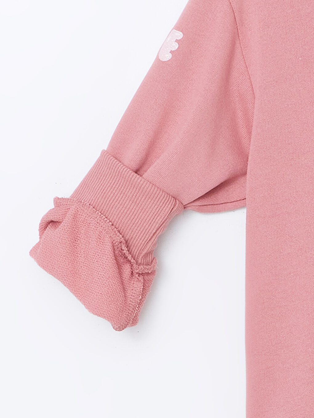 LCW ECO Mat Pembe Bisiklet Yaka Kız Çocuk Kalın Sweatshirt - 2