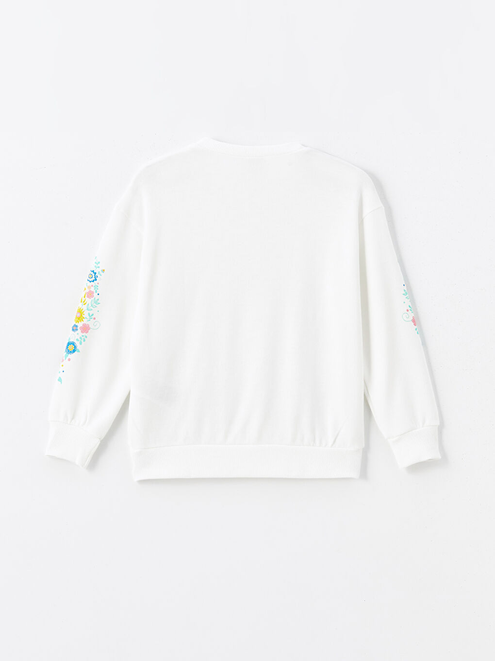 LCW ECO Ekru Bisiklet Yaka Kız Çocuk Kalın Sweatshirt - 1